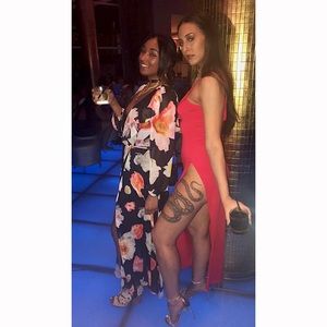 Deep Plunge Maxi Dress with side slit